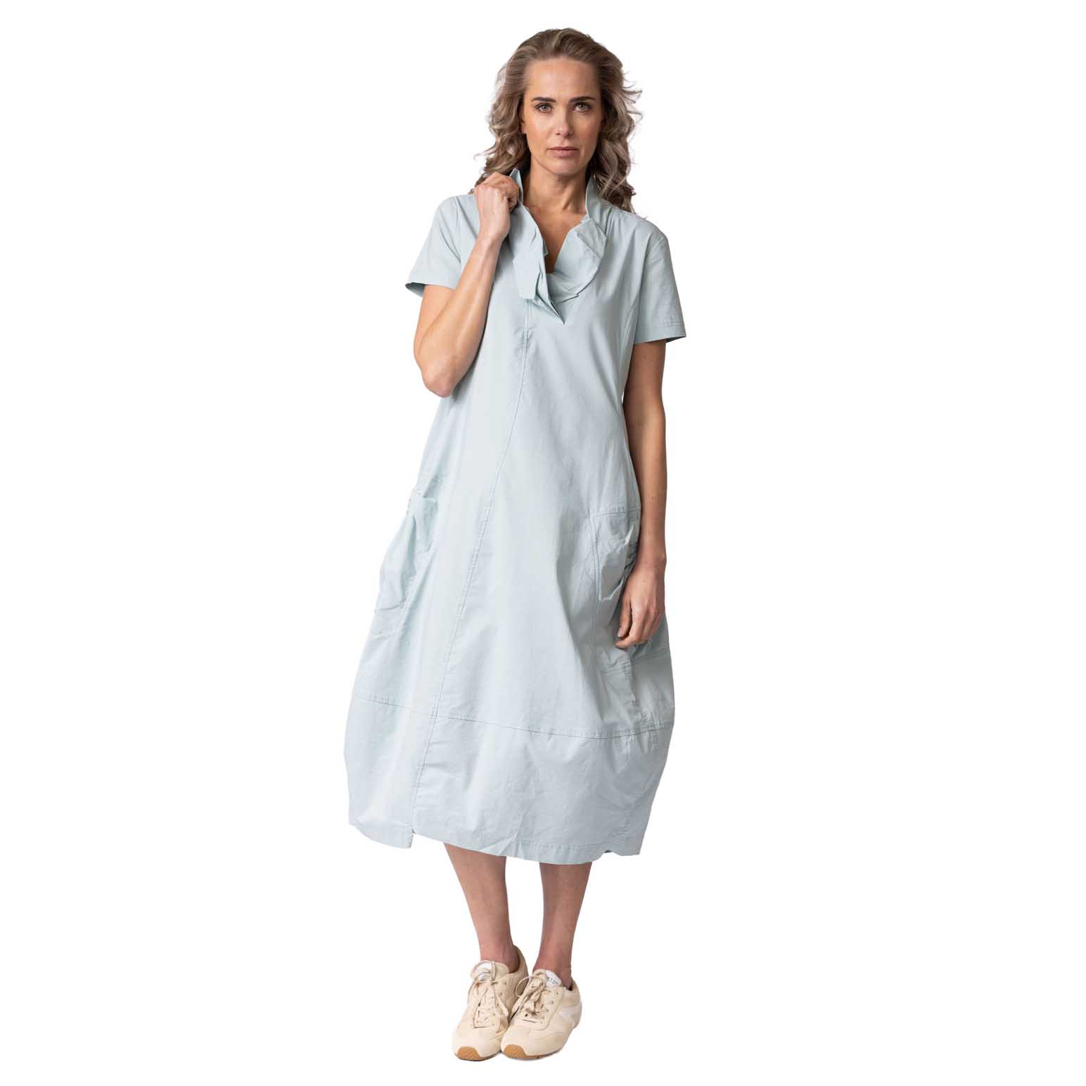 Rundholz Ruffle Neck Shortsleeve Dress